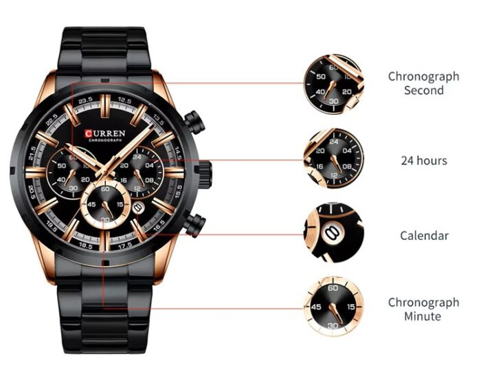 CURREN 8355 Multi-Function Quartz Watch - Image 3