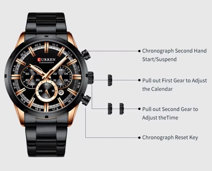 CURREN 8355 Multi-Function Quartz Watch - Image 2