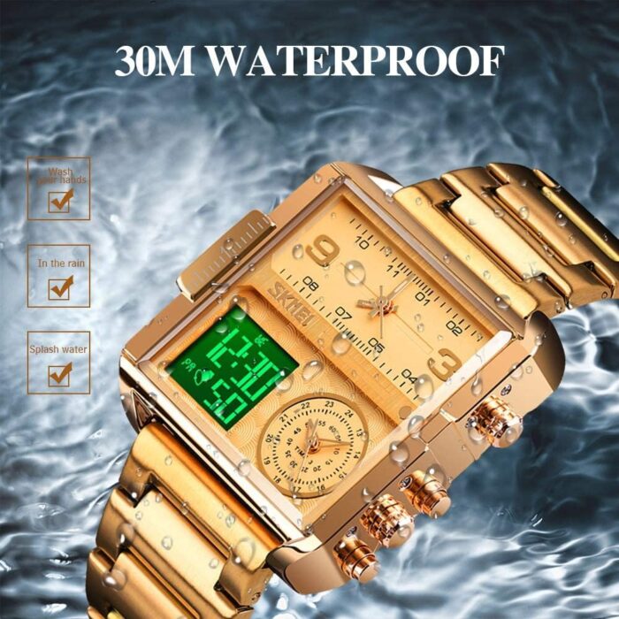 SKMEI 1584 Multi-Function Triple Time Watch - Image 4