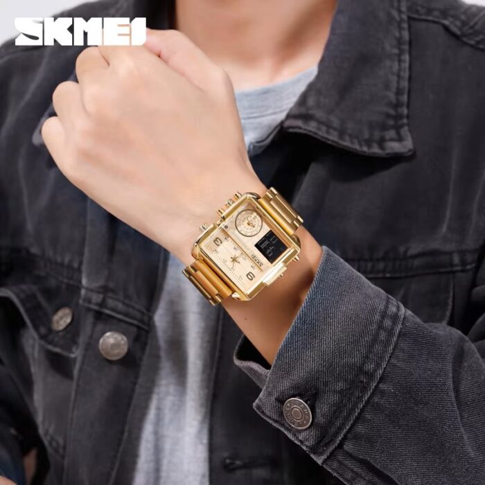 SKMEI 1584 Multi-Function Triple Time Watch - Image 2