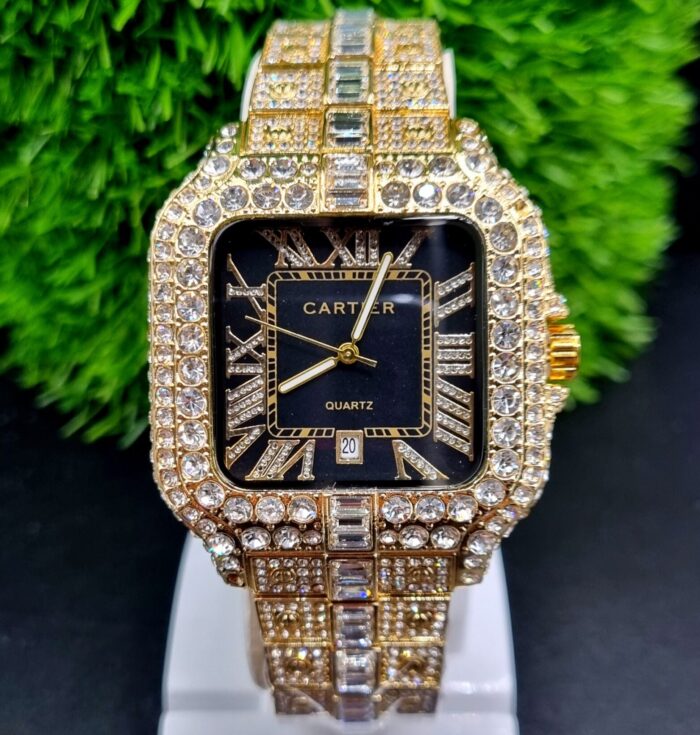 CARTIER-Inspired Roman Iced Out Watch - Image 2