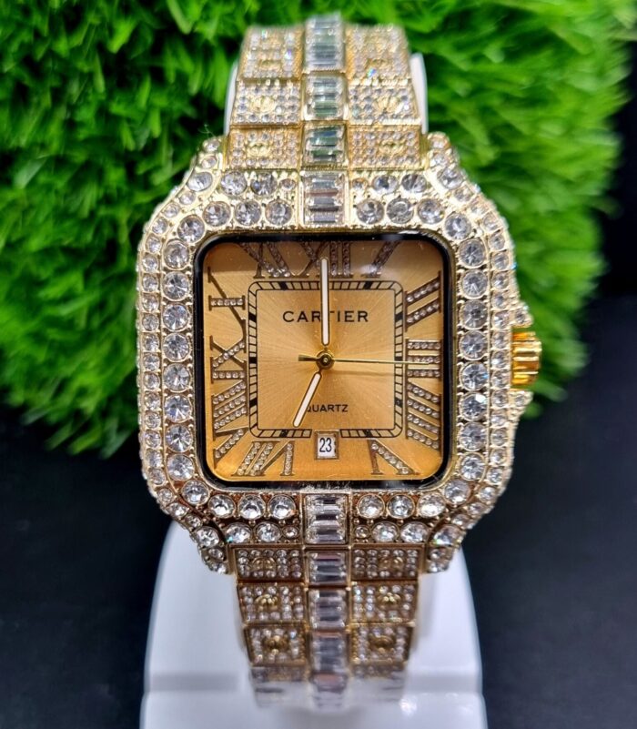 CARTIER-Inspired Roman Iced Out Watch