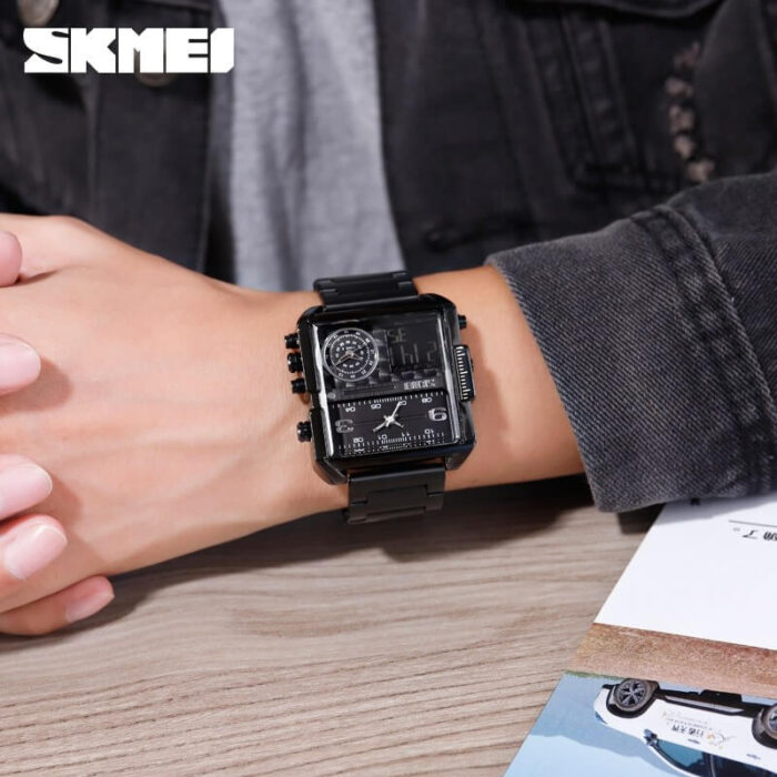 SKMEI 1584 Multi-Function Triple Time Watch - Image 8