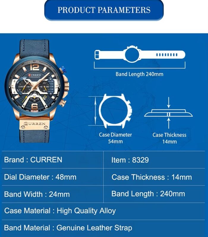 CURREN 8329 Chronograph Sports Watch - Image 5