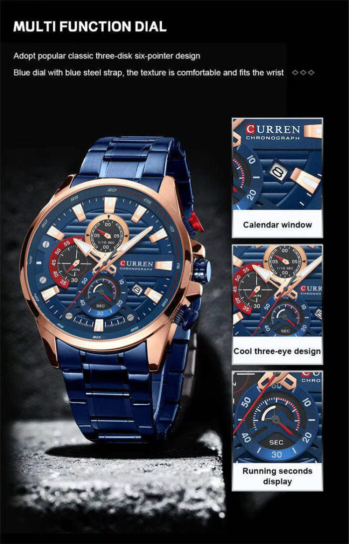CURREN 8415 Multi-Function Quartz Watch - Image 6