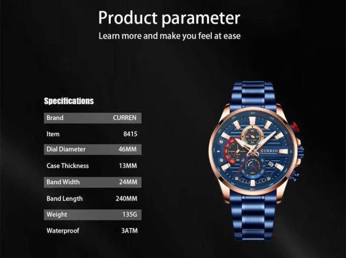 CURREN 8415 Multi-Function Quartz Watch - Image 7