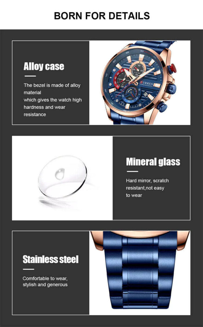 CURREN 8415 Multi-Function Quartz Watch - Image 9