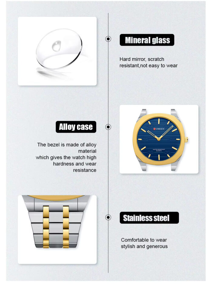 CURREN 8444 Slim Biscuit Watch - Image 4