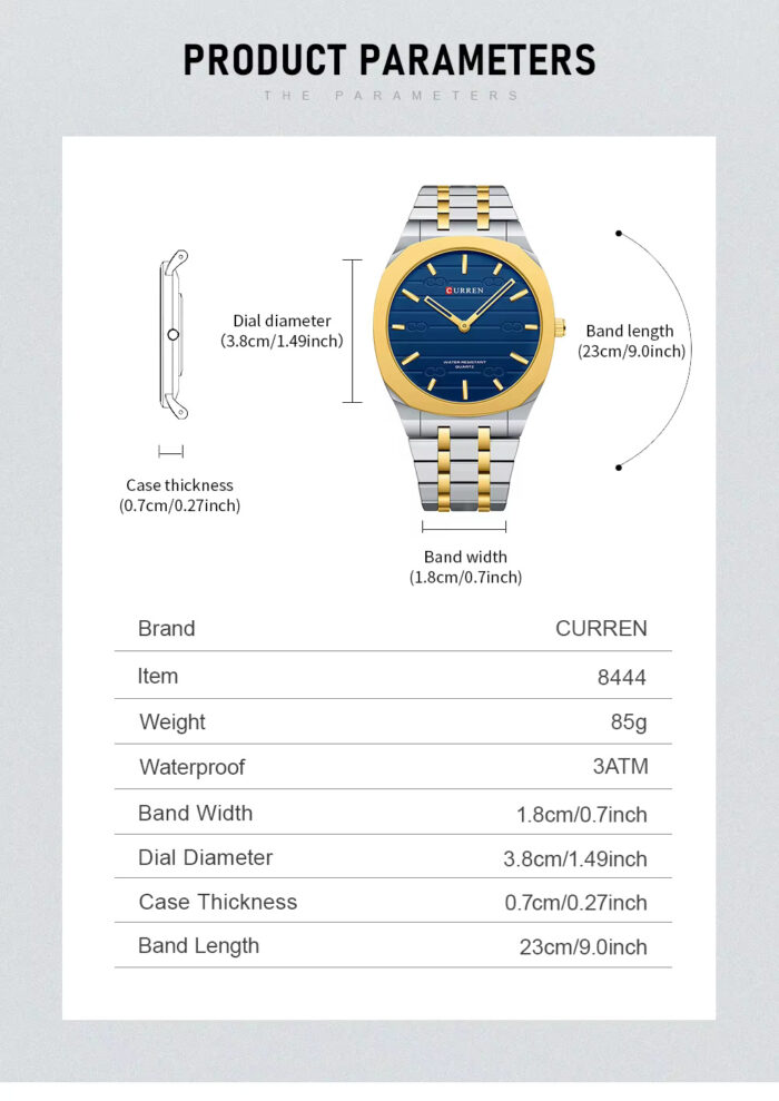 CURREN 8444 Slim Biscuit Watch - Image 3