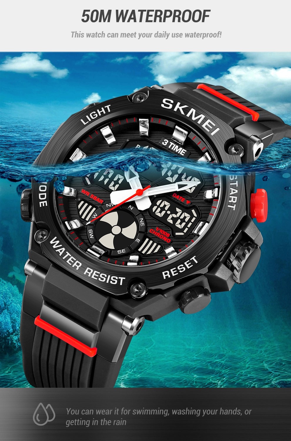 SKMEI 2223 Digital‑Analog Sports Watch - Image 7