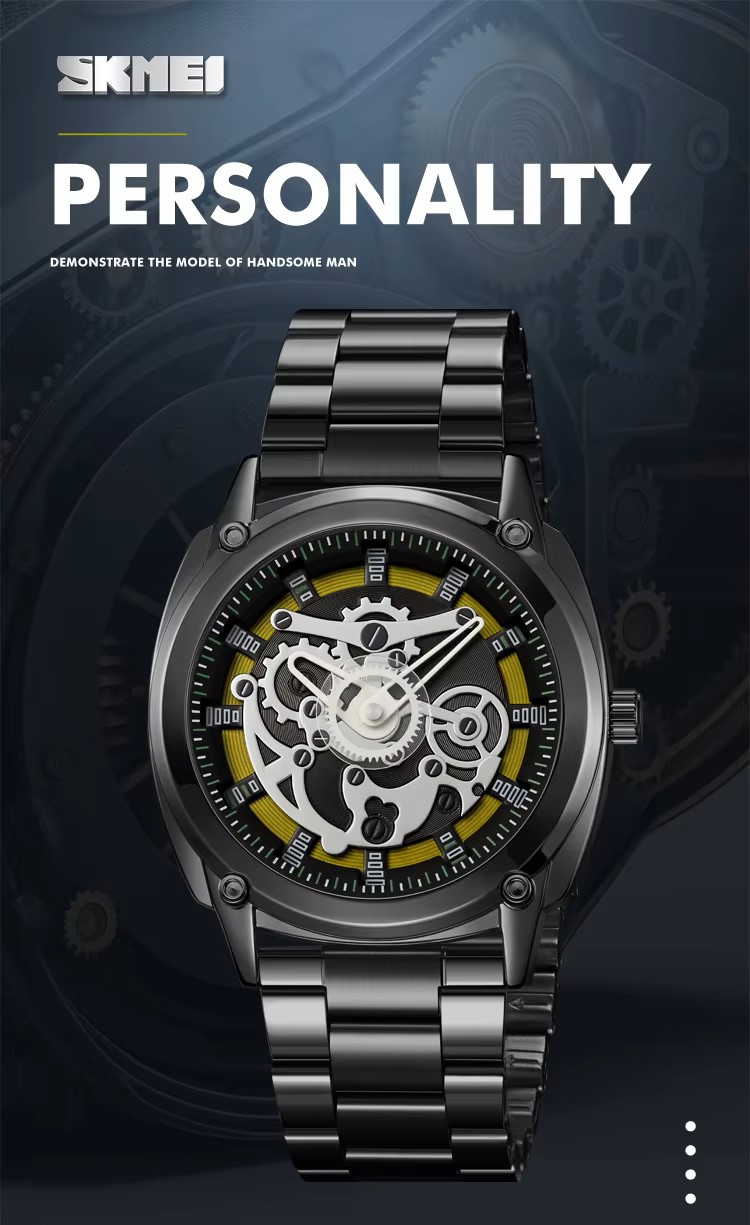 SKMEI 2293 Skeleton Dial Chrono Watch - Image 11
