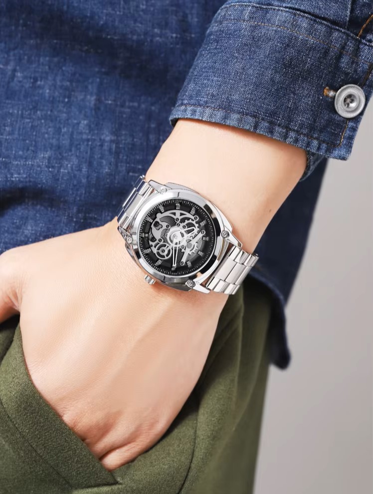 SKMEI 2293 Skeleton Dial Chrono Watch - Image 7
