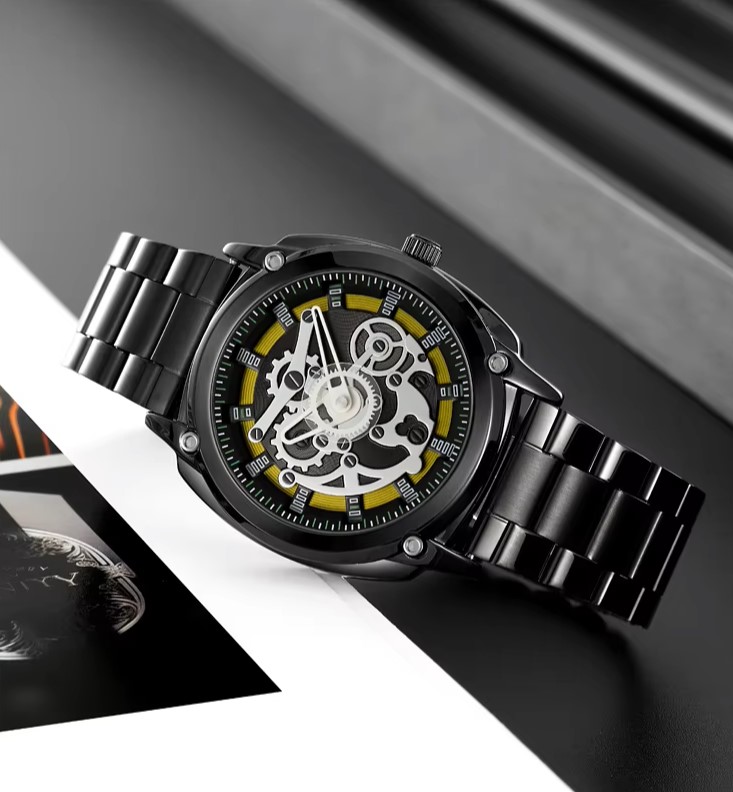 SKMEI 2293 Skeleton Dial Chrono Watch - Image 3