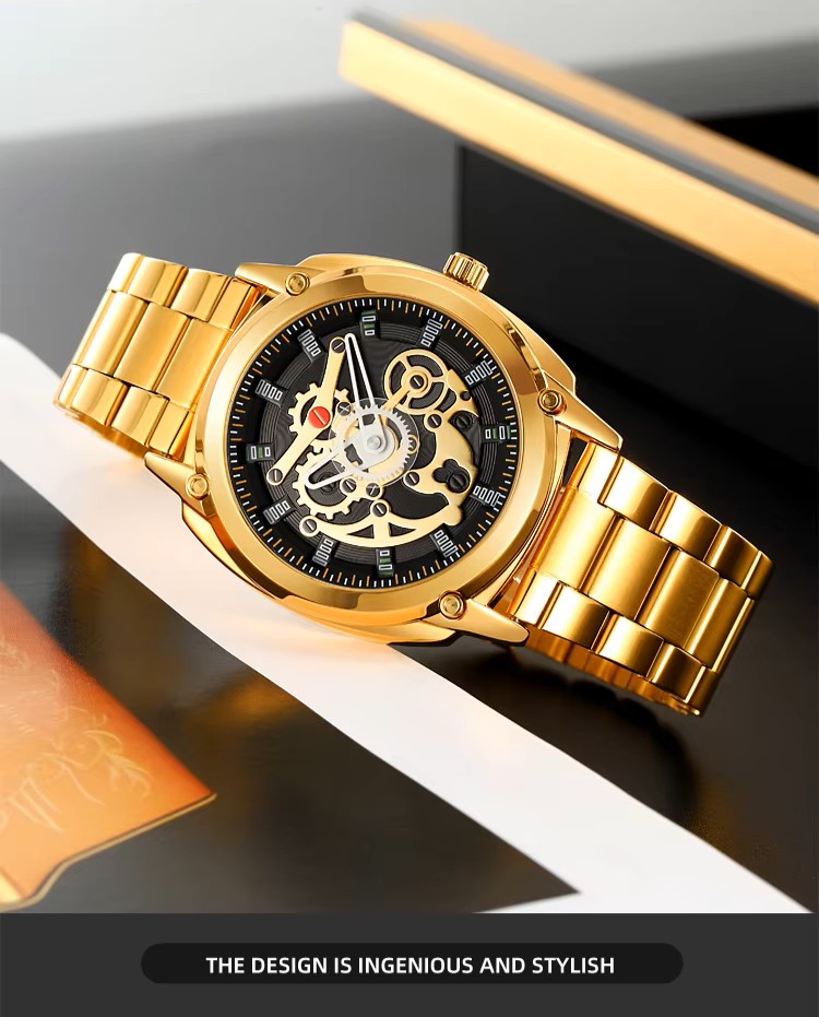 SKMEI 2293 Skeleton Dial Chrono Watch - Image 2