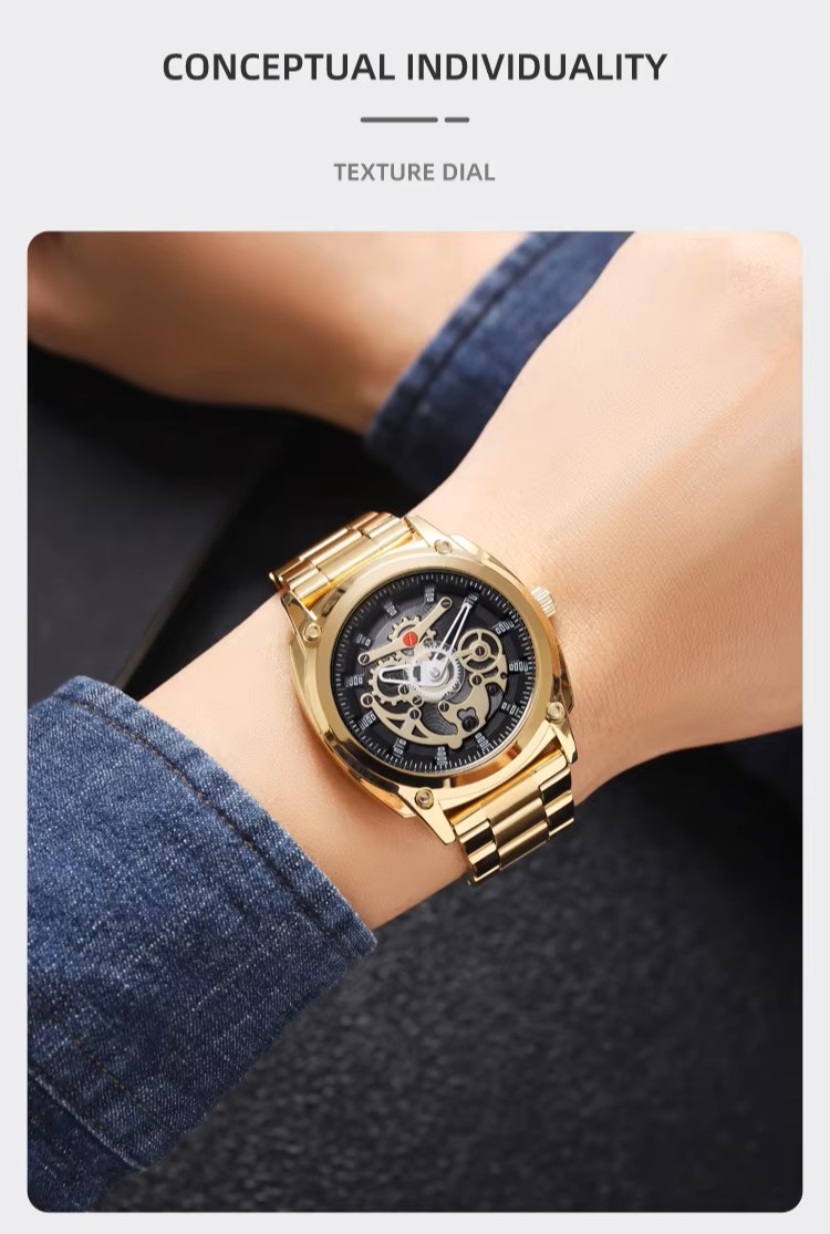 SKMEI 2293 Skeleton Dial Chrono Watch - Image 6