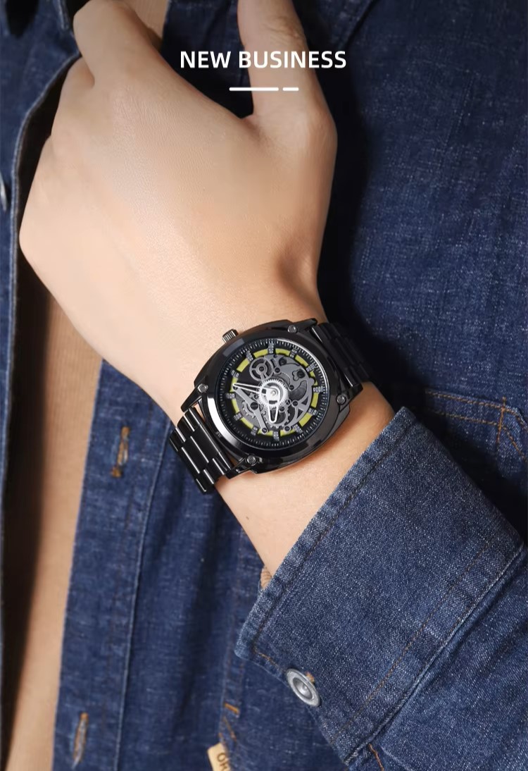 SKMEI 2293 Skeleton Dial Chrono Watch - Image 8