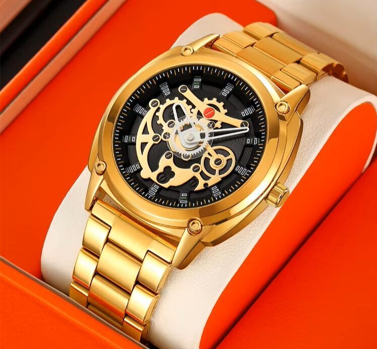 SKMEI 2293 Skeleton Dial Chrono Watch