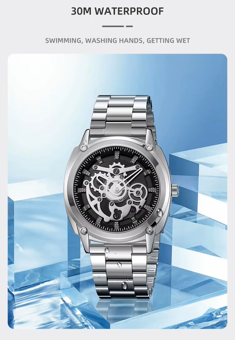SKMEI 2293 Skeleton Dial Chrono Watch - Image 9