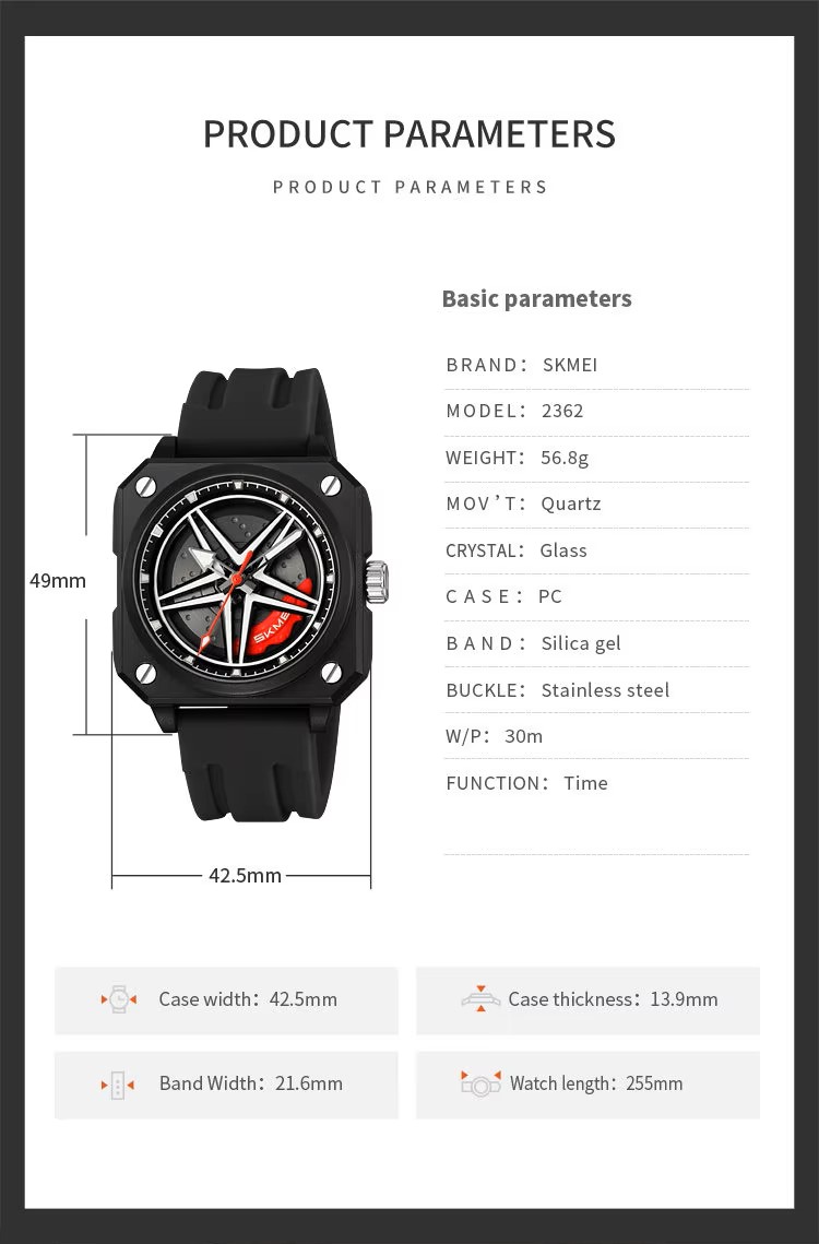 SKMEI 2362 Luxury Rotating Wheel Dial Watch - Image 8